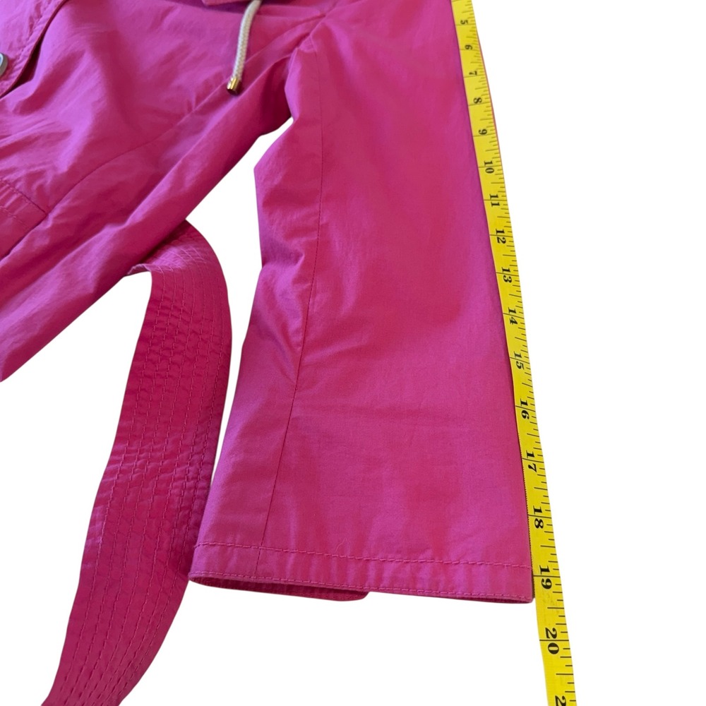 J Crew Pink Lightweight Belted Short Trench Coat Jacket Women Size 4 - Picture 6 of 10